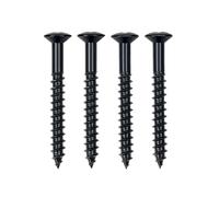 Banworks Tornillos para montaje de placa de mástil de guitarra eléctrica, juego de tornillos para protección de mástil de 5 mm para guitarras Squier Strat ST Tele, paquete de 4 JT/LSD-02, color negro