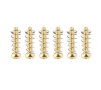 Banworks Tornillos pastilla bobina simple #6-32 UNC×3/4" con resortes, ajuste altura para Fender Stratocaster USA/MEX, pack 6 JT/SYQLS-04 Dorado
