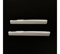 Banworks Tuercas para guitarra acústica de 6 cuerdas, 72 x 3 x 10 mm, radio superior, R400, tuercas de puente ranuradas para guitarra folk/clásica, paquete de 2 unidades, color blanco