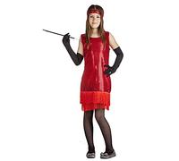 Banyant Toys, S.L. Disfraz de Charlestón Rojo con flecos para niña