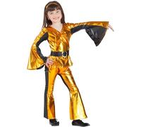 Banyant Toys, S.L. - DISFRAZ DE DISCO DORADO NIÑA - KK6486-3-4 años