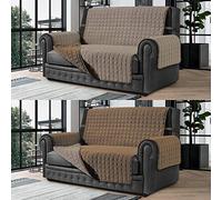 Banzaii Cubre Sofá Funda Sofá Acolchada Reversible - Protector para Sofá 4 Plazas, Cuerda y Arena