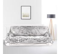 Banzaii Toalla de Playa Grande Antiarena, Manta Foulard para Cama y Sofá, Cubrecama, Cubresofá de Algodón - 210x230 cm, Pavo Real Gris