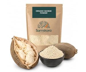 Baobab en Polvo BIO Ecologico | Calidad 100% pura, fuente de Vit C, Calcio, Colageno natural | SAMSKARA | rico en micronutrientes | (1 kg X 1 pack)