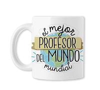 BAOBAB REGALOS El Mejor Profesor Del Mundo Mundial - Taza Profesores y Profesoras Fin De Curso - maestro - maestra. Cerámica blanca