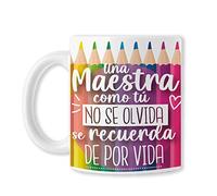BAOBAB REGALOS Una Maestra Como Tú, no se olvida, se recuerda de por Vida - Taza Profesores y Profesoras Fin De Curso - maestro - maestra - Docentes. Cerámica blanca Ideal Para beber Café