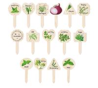 Baoblaze 15 etiquetas para plantas, etiquetas decorativas de madera impermeables, marcadores de jardín para exteriores e interiores.