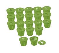 Baoblaze 20 Piezas de plantación hidropónica de la Red de Cesta de plantación Suministros de Maceta hidropónica porosa jardín de Malla ranurada Tazas de Red, Verde