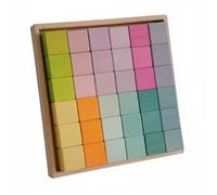 Baoblaze 36 Piezas Bloques Infantiles Construcción Mosaico Juguete Educativo Apilables Geometría Creativa de Madera Suaves para Pensamiento y Creatividad, Mosaico De Tilo Teñido Macaron