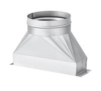 Baoblaze Adaptador de conducto rectangular a redondo galvanizado para conducto de transición de industrial y residencial, 100 Mm de Diámetro