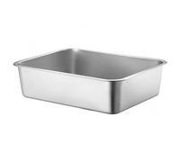 Baoblaze Bandeja de Acero Inoxidable Rectangular Fuente Plato Fabricada en 304 con Acabado Liso y Esquinas Redondeadas para y Comidas Adecuada para Hogar Restaurante Bufé Encimeras, 70x50x7cm