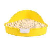 Baoblaze Bandeja para Conejo Caja Triangular para Jaula Inodoro Sanitario con Rejilla Plástica Bandeja Antidesbordamiento para Animales Pequeños Adecuado para, Amarillo