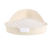 Baoblaze Bandeja para Conejo Caja Triangular para Jaula Inodoro Sanitario con Rejilla Plástica Bandeja Antidesbordamiento para Animales Pequeños Adecuado para, Blanco