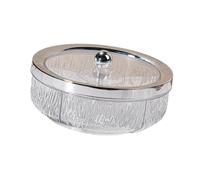 Baoblaze Bandeja para Servir Comida, Bandeja para Aperitivos, giratoria, a Prueba de Polvo, Decorativa, portátil, para Guardar Secos, Plato de Postre, Bola de Plata