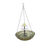 Baoblaze Baño de pájaro Solar Hanging Bird Bath Patio Patio Patio Porche Ganno de jardín Solar Patio de pájaros al Aire Libre Tazón, MarrÓn