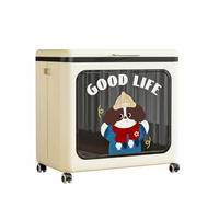 Baoblaze Baúl de Almacenamiento Plegable Contenedor Caja con Ruedas Giratorias Silenciosas Tapa con Cierre Antipolvo Material PP Plástico Adecuado para, Blanco, Suéter+Perro