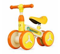 Baoblaze Bicicleta de Equilibrio para Niños Bicicleta sin Pedales Juguete Educativo con Materiales PP Seguros y Acabado Pulido, 1028小蟹黄PU座, Estilo De Cangrejo Amarillo Básico
