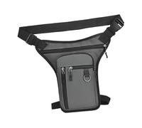 Baoblaze Bolsa de Pierna Bolsa Muslo Riñonera Impermeable PU Correa Ajustable Diseño Versátil Apta para Ciclismo Motociclismo Senderismo Pesca Trabajo, Gris
