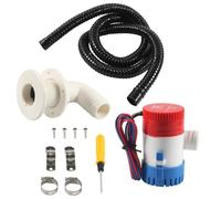 Baoblaze Bomba de Achique Marina Kit Completo Bomba Drenaje Náutico con Codo Accesorios Material PVC Descarga Eficiente Salida Corrugada Adecuada para Barcos, Negro