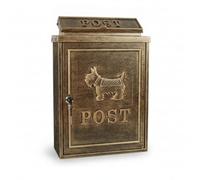 Baoblaze Buzón de Pared Vintage Buzón Exterior Caja de Postal Postal Metálico con Diseño Clásico y Tapa Antilluvia en Aluminio y, Bronce Envejecido, Perro Pequeño Totalmente Antiguo
