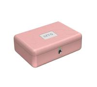 Baoblaze Caja Fuerte Biométrica para Joyería Contenedor Organizador Estuche Compacto con de Plástico Adecuada para Escritorio Dormitorio Estudio Desplazamientos, Rosa