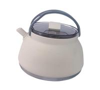 Baoblaze Camping Kettle de Silicona Plegable con Base de Acero Inoxidable Tetera para Hervir Agua Y Café sobre Fuego Diseño Antideslizante Y Reutilizable, Caqui Claro