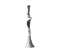 Baoblaze Candelero Vintage Portavelas Metal Retro Candelabro Soporte Diseño Esculpido Hecho a Mano Línea Esbelta en Aluminio Adecuado para Mesa de Comedor Café Pasillo, Plateado, Pequeño