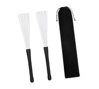 Baoblaze Cepillos de Batería con Estuche, Accesorios de Percusión para Tocar Tambores, Blanco