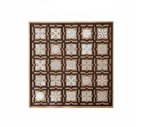 Baoblaze Colgante Decorativo de Pared Tallado Panel Placa Cuadro con Detalle Artesanal y Acabado Natural Que Combina con Boho y, 50 Cm X 50 Cm, Cuadrados De Patrones Florales A2714