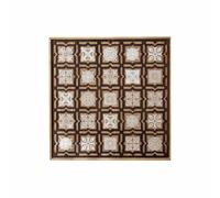 Baoblaze Colgante Decorativo de Pared Tallado Panel Placa Cuadro con Detalle Artesanal y Acabado Natural Que Combina con Boho y, 60 Cm X 60 Cm, Cuadrados De Patrones Florales A2713