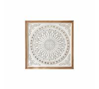 Baoblaze Colgante Decorativo de Pared Tallado Panel Placa Cuadro con Detalle Artesanal y Acabado Natural Que Combina con Boho y, 60 Cm X 60 Cm, Patrón De Mandala Circular A2724