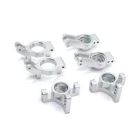 Baoblaze Componente de Mejora de Vehículo Cupas de Dirección Delantera Delantero Cubos de Rueda Trasera Metal Mecanizado Acabado Anodizado Ajuste Profesional, Plateado
