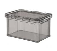 Baoblaze Contenedor de Almacenamiento Transparente Caja Organizador Bote Recipiente con Forma Rectangular y Tapa Ajustada en Polipropileno con Asas Adecuado, Gris Transparente