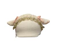 Baoblaze Cubierta para Casco de Esquí con Orejas de Animal Gorro Tejido Protector Decorativo Universal para Diversión Adecuada para Esquí Snowboard Fiestas Inf, Oreja de Cabra Blanca