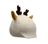 Baoblaze Cubierta para Casco de Esquí con Orejas de Animal Gorro Tejido Protector Decorativo Universal para Diversión Adecuada para Esquí Snowboard Fiestas Inf, Orejas de Reno Blancas