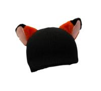 Baoblaze Cubierta para Casco de Esquí con Orejas de Animal Gorro Tejido Protector Decorativo Universal para Diversión Adecuada para Esquí Snowboard Fiestas Inf, Orejas de Zorro Negro