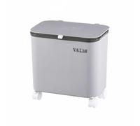 Baoblaze Cubo de Basura de Cocina con Diseño Ergonómico E Independiente Doble Compartimento para Reciclaje Estantes Multiusos y Ruedas Adecuado para la Gestión de Residuos Domésticos, Gris