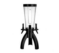 Baoblaze Dispensador de Cerveza de Barril con Grifo Triple Torre Dispensadora Surtidor Cámara de Plástico Transparente Taps de Acero 3L Adecuado para Picnics, Negro, Negro