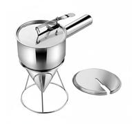 Baoblaze Dispensador de Dispensador de Repostería Embudo Pastelero Utensilio de Cocina de Acero Inoxidable con Mango Ergonómico y Control Preciso de Porciones, 1200ML 8MM Con Tapa