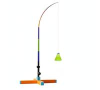 Baoblaze Entrenador de Salto para Niños Bádminton Herramienta Repetición Golpeo Poste Ajustable Base Estable Plástico Nylon Adecuado para Sesiones de Técnica Educación Física