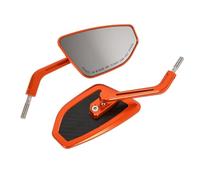 Baoblaze Espejo Manillar para con Ajustable Metal y Cabeza Vidrio con Forma Rectangular Trapezoidal Que Ofrece una Amplia Trasero Acuado para, Naranja
