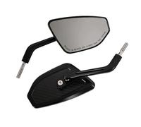Baoblaze Espejo Manillar para con Ajustable Metal y Cabeza Vidrio con Forma Rectangular Trapezoidal Que Ofrece una Amplia Trasero Acuado para, Negro
