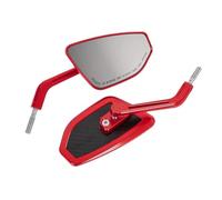 Baoblaze Espejo Manillar para con Ajustable Metal y Cabeza Vidrio con Forma Rectangular Trapezoidal Que Ofrece una Amplia Trasero Acuado para, Rojo
