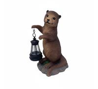 Baoblaze Estatua de de Resina con Farol Solar Escultura Jardín Figura Decorativa Lámpara Exterior Farol Que Elementos del Paisaje Adecuada para Jardín Patio Parterres Balcón