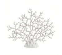Baoblaze Expositor de Coral de Resina Escultura Decorativa Adorno de Mesa Figura Marino Material Resistente Que Detalles Costeros Adecuado para Acuario Pasillo Estudio Estantería, 扁珊瑚白色