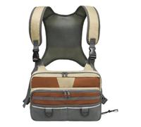 Baoblaze Fishing Chest Pack Mochila Pecho Pesca Chaleco Riñonera con Arnés Panel Malla Transpirable Correas Acolchadas Hebillas Tables Puntos Anclaje D