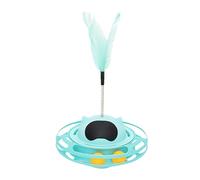Baoblaze Gatos Bola Vaso Juguetes Entrenamiento 360° Giratorio Interior Gatos Jugar Juguetes Gato Ejercicio Juguete, Azul