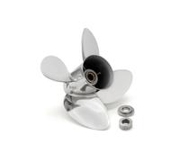Baoblaze Hélice Marina para Motor Fuera de Borda Aspa Acabado Pulido Reflectante Que Mejora la Eficiencia Hidráulica Hub Estriado Central para Acero Inoxidable, 17 Pulgadas