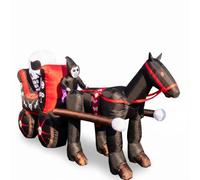 Baoblaze Inflable de Halloween Adorno Decoración Hinchable Eléctrica Figura Textil Detalles Impresos de PU Poliéster Impermeable para Jardín Porche Fiestas, Carruaje Fantasma