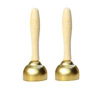 Baoblaze Juego de 2 campanas de mano, campanas musicales, campanas de percusión de mano de metal, instrumento musical para bodas, fiestas, coros, aulas, D